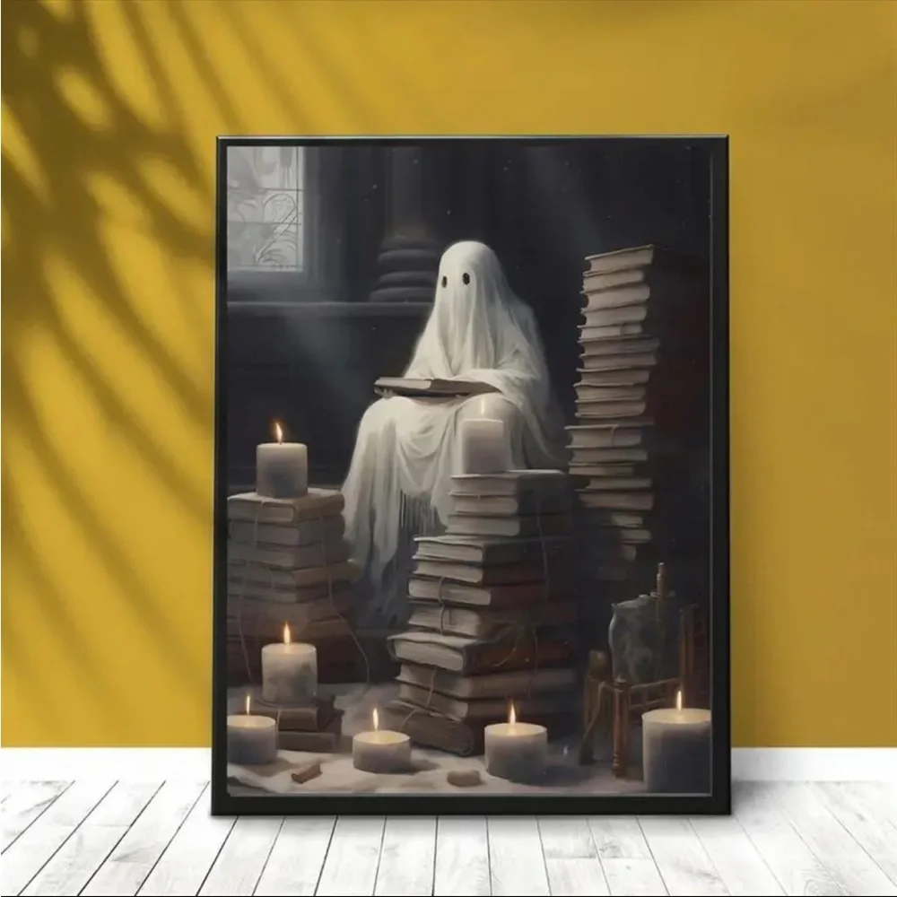 Canvas Poster Printed Painting The‎ Ghost Reading By The Window Unframed 40x60cm